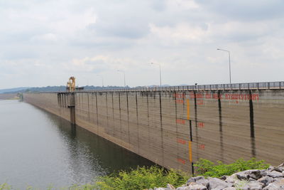 Bridge over river against sky