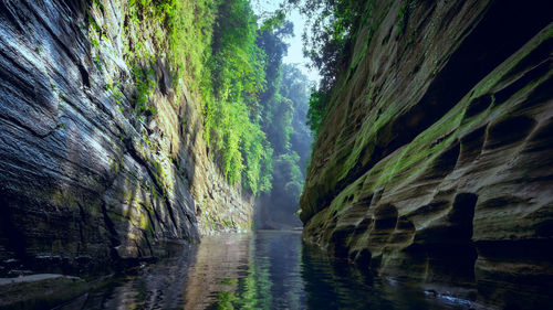 River amidst rock formations