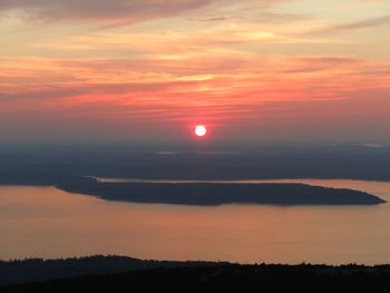 Scenic view of sunset over landscape