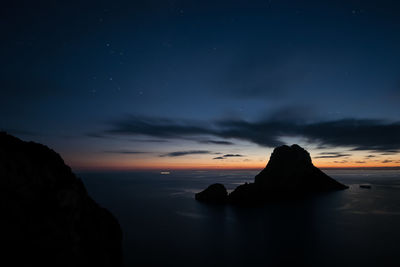 Scenic view of sea at sunset