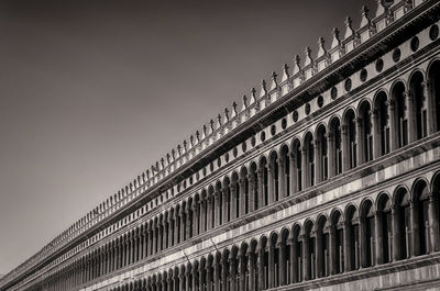 Low angle view of doges palace against clear sky