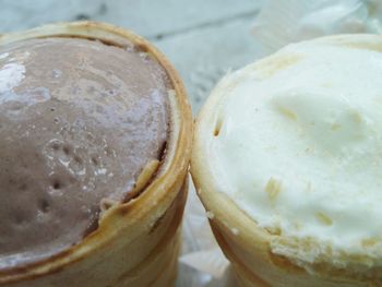 High angle view of ice cream