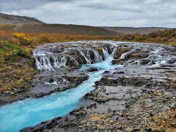 Scenic view of waterfall