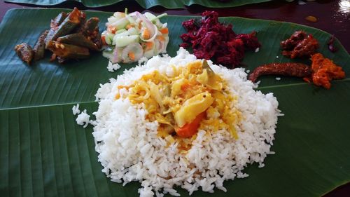 High angle view of flowers in plate