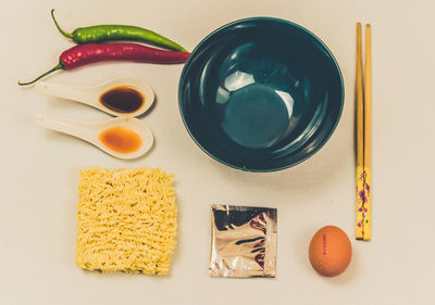 Directly above shot of candies in bowl