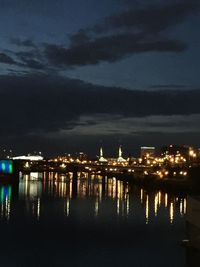 Illuminated city at night