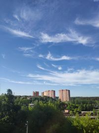 Buildings against blue sky, sergiev posad, russia