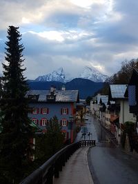 Residential district against sky