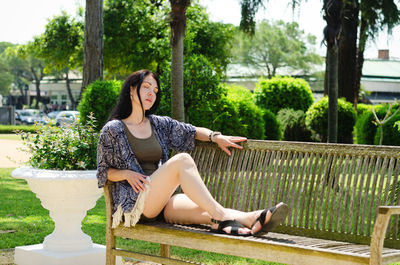 Young woman sitting on chair