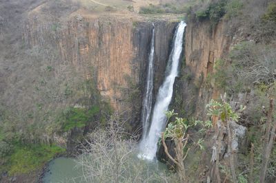 Scenic view of waterfall