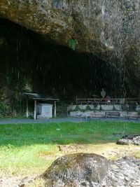 Old built structure on landscape