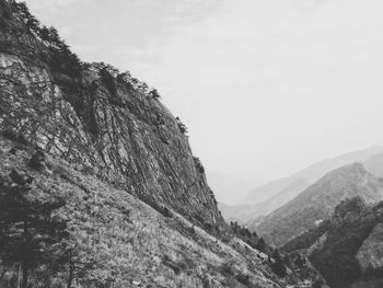 Scenic view of mountains against clear sky