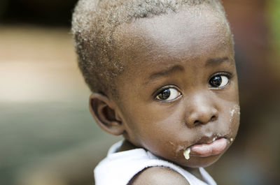 Close-up portrait of cute baby