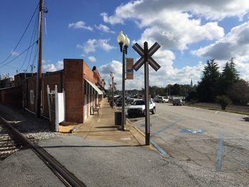 View of railroad tracks against sky