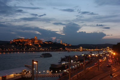 City lit up at night