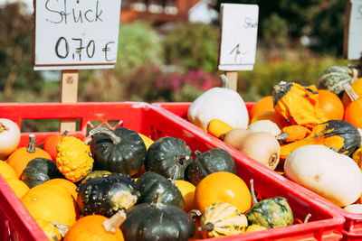 Various fruits for sale at market stall