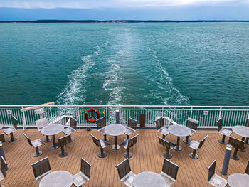 High angle view of sea against sky