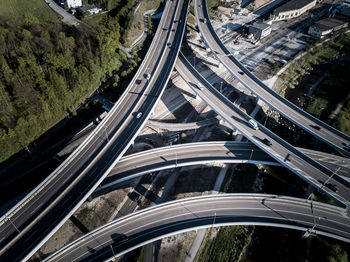 High angle view of bridge in city