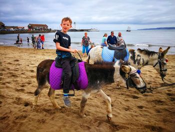 View of people on beach