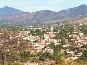 High angle shot of townscape