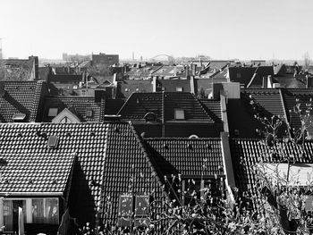 High angle view of townscape against sky