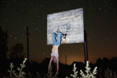 View of horse against sky at night