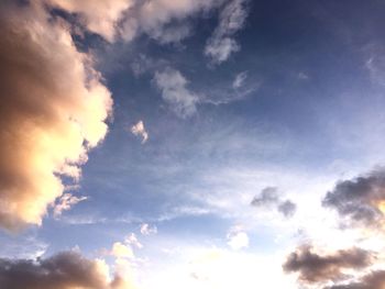 Low angle view of cloudy sky