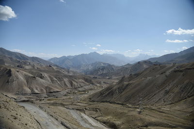 Scenic view of arid landscape against sky