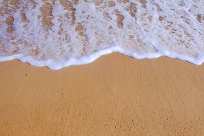 High angle view of surf on beach