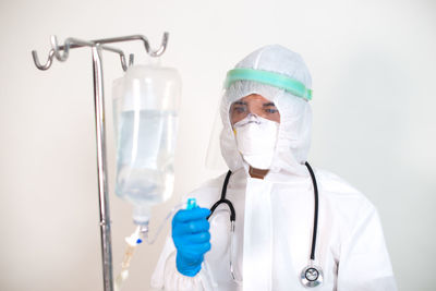 Portrait of man wearing mask