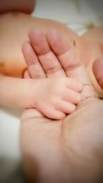 Close-up of baby hands