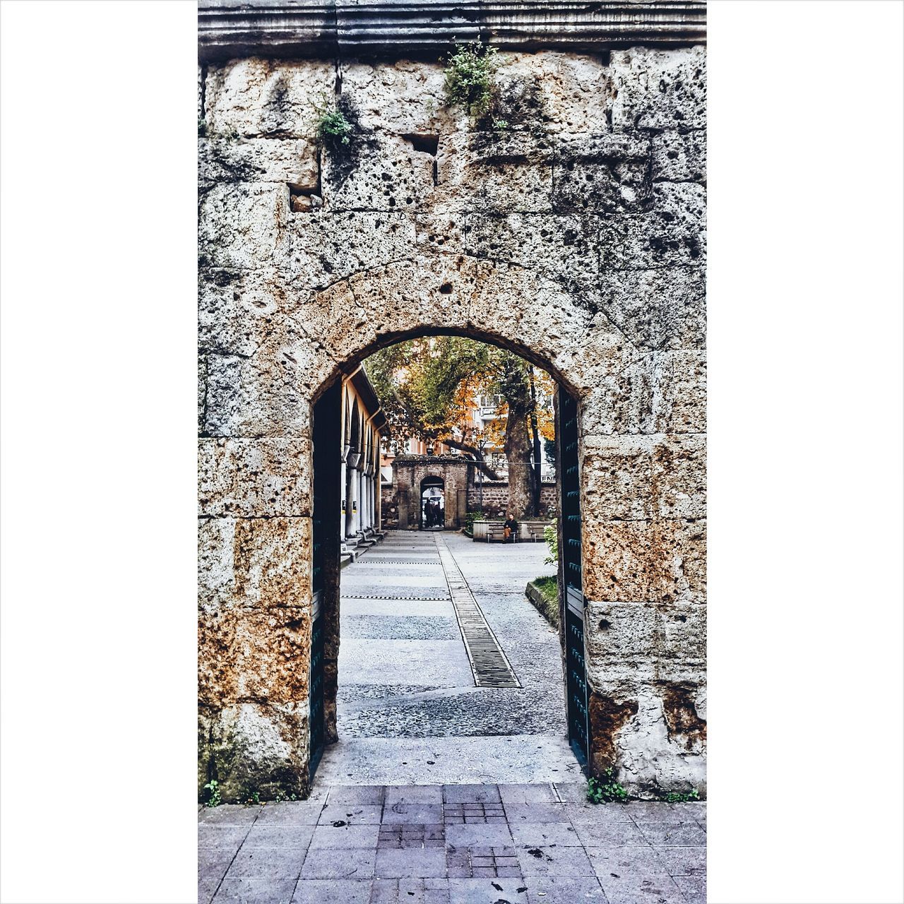 transfer print, the way forward, arch, architecture, built structure, auto post production filter, transportation, steps, wall - building feature, tunnel, indoors, day, diminishing perspective, entrance, archway, no people, old, empty, steps and staircases, building exterior