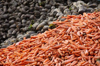 Full frame shot of carrots and potatoes