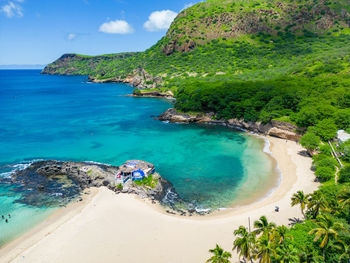 High angle view of beach