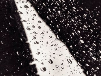Close-up of water drops on glass
