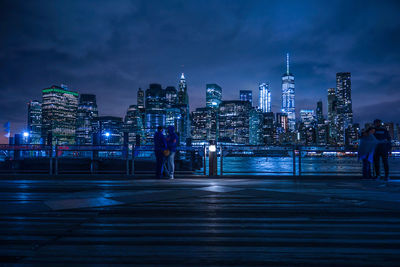 Illuminated city at night