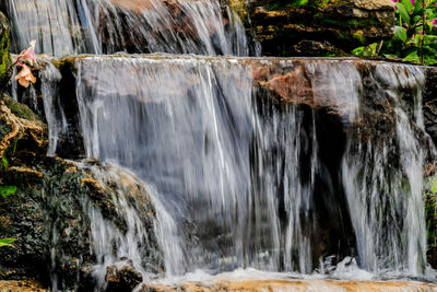 Scenic view of waterfall