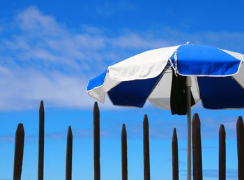 Low angle view of blue sea against sky