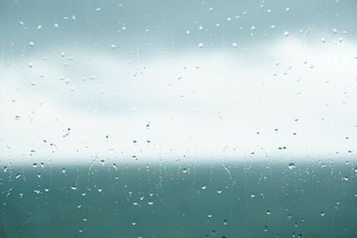 Full frame shot of wet glass window