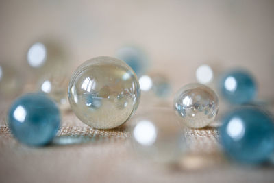 Close-up of glasses on table