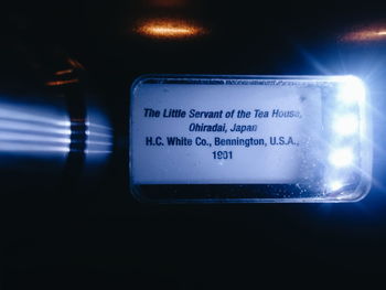 Close-up of text on wall