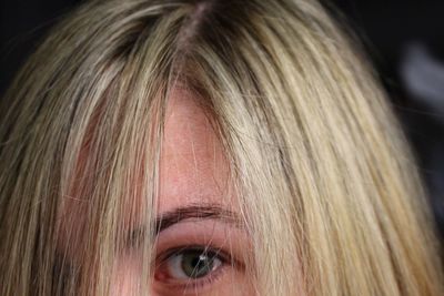 Close-up portrait of blond woman