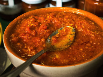 Close-up of soup in bowl