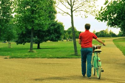 Boy playing in park