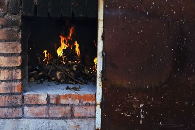 Close-up of bonfire