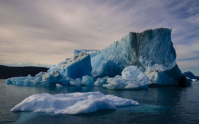 Scenic view of sea against sky during winter