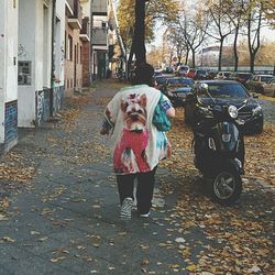 Woman in autumn leaf