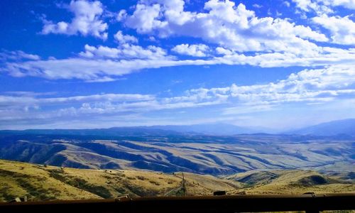 Scenic view of dramatic landscape against sky