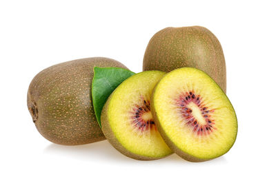 Close-up of fruits against white background