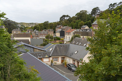 City view of etretat, a commune in the seine-maritime department in the normandy of  france